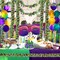 5 Pieces 32.8Ft Mardi Gras Decorations Mardi Gras Tinsel Garlands Purple Green Gold Mixed Shiny Metallic Glittering Tinsels for Mardi Gras Christmas Carnival Party Supplies